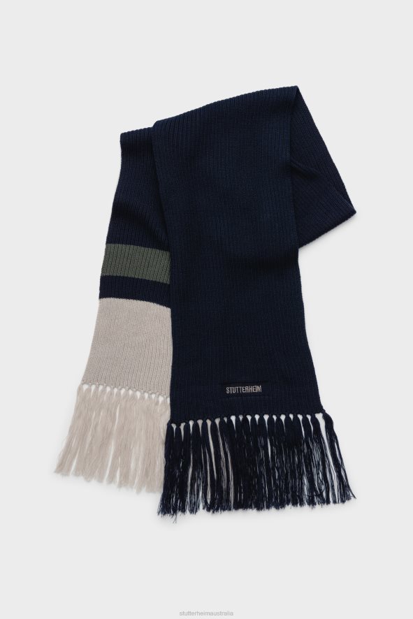 accessories_fringe_scarf_navy_stutterheim_unisex_0v8x377.jpg Accessories Fringe Scarf Navy Stutterheim Unisex 0V8X377 - Image 1