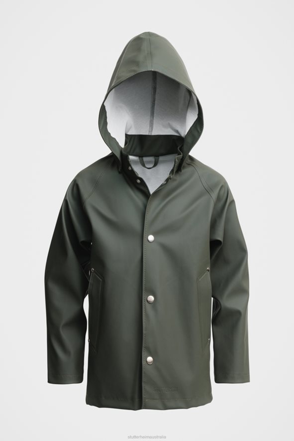 clothing_mini_kids_raincoat_green_stutterheim_kids_0v8x336.jpg Clothing Mini Kids Raincoat Green Stutterheim Kids 0V8X336 - Image 1