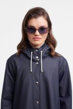 Clothing Mosebacke Long Print Raincoat Navy Stutterheim Women 0V8X72 - Image 7