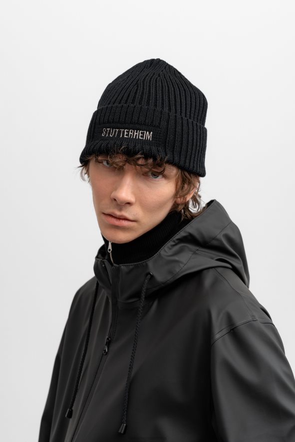 Accessories Logo Beanie Black Stutterheim Unisex 0V8X367