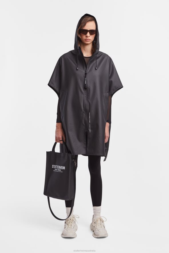 Clothing Lomma Lightweight Zip Poncho Black Stutterheim Women 0V8X82