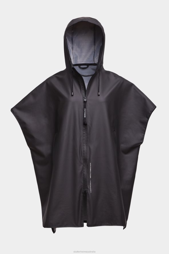 Clothing Lomma Lightweight Zip Poncho Black Stutterheim Women 0V8X82