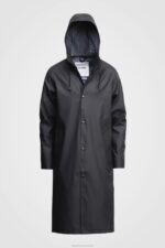 Clothing Stockholm Long Print Raincoat Black Stutterheim Men 0V8X103 - Image 12